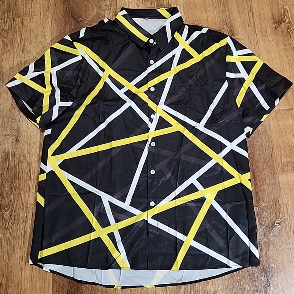 NWOT Retro Style 80's XL Bowling Geometric Print Men's Short Sleeve Hawaiian